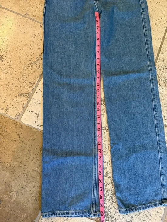 ASOS Weekday Classic High-Rise Straight Leg Blue Jeans - Picture 6 of 10